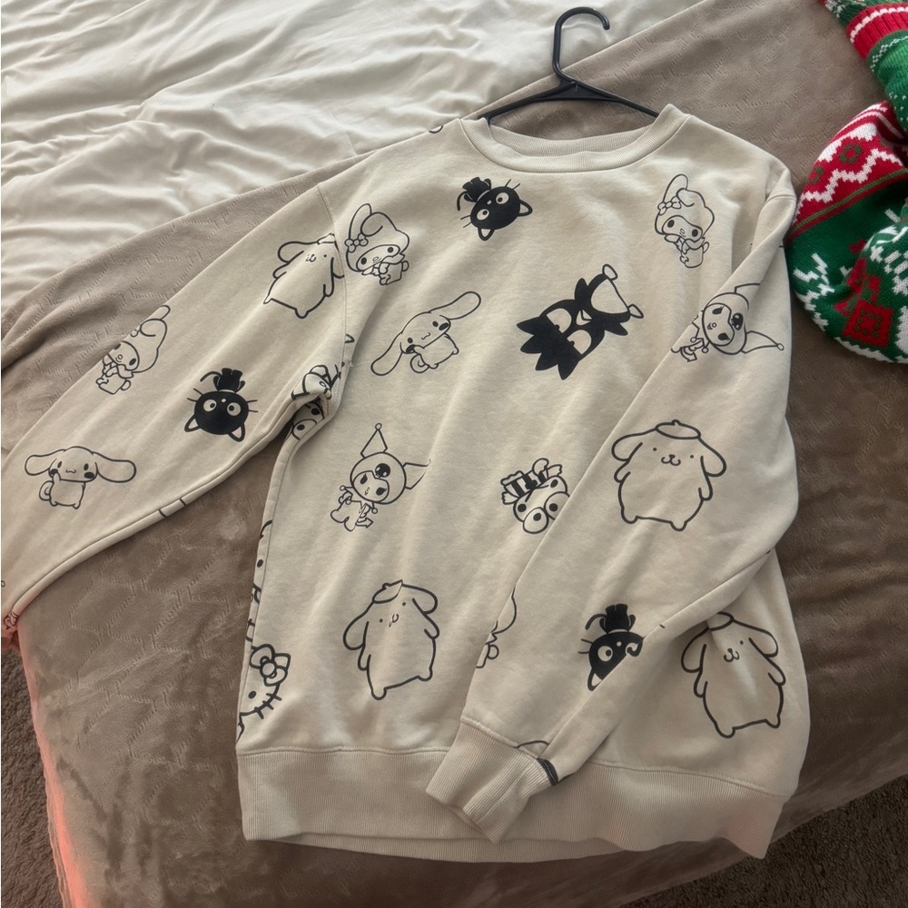 Hello Kitty Cream and Black Character Sweater